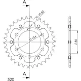 Stealth-Rear Sprocket / Chain Wheel Supersprox 520/34t red