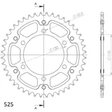 Stealth-Kettenrad Supersprox 525/44Z schwarz 12810K44