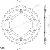 Stealth-Kettenrad Supersprox 530/44Z schwarz 16603K44