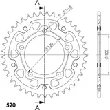 Stealth-Kettenrad Supersprox 520/42Z gold 36716S42