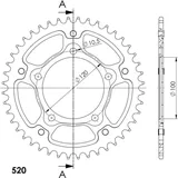 Stealth-Rear Sprocket / Chain Wheel Supersprox 520/44t black 36716K44