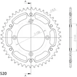 Stealth-Kettenrad Supersprox 520/46Z orange 71307O46