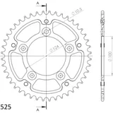 Stealth-Rear Sprocket / Chain Wheel Supersprox 525/45t black 50614K45