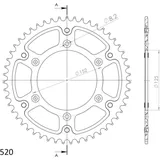 Stealth-Kettenrad Supersprox 520/52Z gold 92340S52