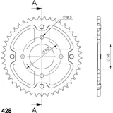 Stealth-Kettenrad Supersprox 428/45Z gold