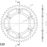 Stealth-Rear Sprocket / Chain Wheel Supersprox 520/46t black 14203K46