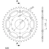 Stealth-Rear Sprocket / Chain Wheel Supersprox 520/43t orange 71306O43