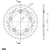 Stealth-Rear Sprocket / Chain Wheel Supersprox 520/39t red 30993R39