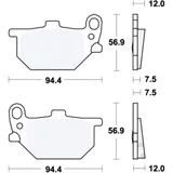 Bremsklötze Standard TRW für Motorräder 7871395