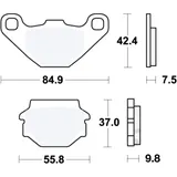 Bremsklotz Sinter SI TRW Alternative: 7376973 passend für: Kawasaki KLR, GPZ, KMX