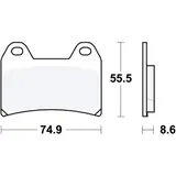 Bremsklotz Carbon CRQ TRW passend für: Moto Guzzi California, V7, V9, Ducati Monster, Multistrada, Supersport