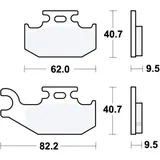 Brake pads sintered si TRW altn 7325681 for: CAN - AM Outlander, Renegade, Commander