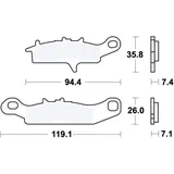 Bremsklotz Sinter SI TRW Alternative: 7325707 passend für: Kawasaki KFX, KVF