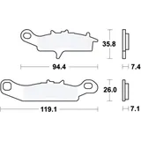 Bremsklotz Sinter SI TRW Alternative: 7325731 passend für: Kawasaki KFX, KVF