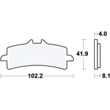 Bremsklotz Carbon CRQ TRW passend für: Ducati Diavel, XDiavel, Bimota DB8, DB7, BB3