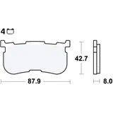 Bremsklotz Sinter hinten für Motorräder TRW Alternative 7320076