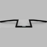 FEHLING Handlebars Z-bar, 1 inch, with notches, high, narrow, black