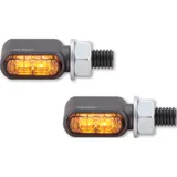 HIGHSIDER CNC LED indicators LITTLE BRONX, titanium, tinted glass, E-approved, pair