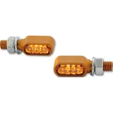 Lampe Licht HIGHSIDER CNC LED Blinker LITTLE BRONX, gold, getöntes Glas, E-geprüft, Paar