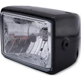 Rectangular headlight, side mounting, H4 12V 60/55W, ABS, black