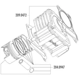 Zylinder Dichtungssatz Polini 221ccm 69mm für LML 200 4T (Vergasermodell) 209.0472