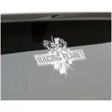 Sticker Aufkleber Racing Planet 130x105mm weiß 23971