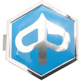 emblem / badge Piaggio flat hexagonal 32x37mm to plug, blue / silver 36366