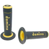 handlebar grip set Domino A020 off-road half waffle black / yellow 37067