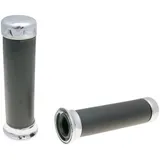 handlebar rubber grip set Domino 2470 on-road w/ chromium-plated end cap 37185