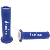 handlebar grip set Domino A010 on-road blue / white open end grips 37195