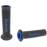 handlebar grip set Domino A010 on-road black / blue open end grips 37196