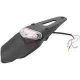 Heckleuchte Kennzeichenträger mit Rücklicht LED weiß für Supermotard, Enduro 37346