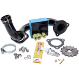 Auspuff Birne Entdrosselungskit Premium / schwarzer Krümmer für Derbi Senda, Aprilia RX 50, SX 50, Gilera RCR, SMT 2018- (Euro4)
