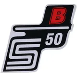 Emblem Logo Schriftzug S50 B Folie / Aufkleber rot für Simson S50 41956