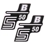 Emblem Logo Schriftzug S50 B Folie / Aufkleber weiß 2 Stück für Simson S50 41961