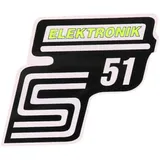logo foil / sticker S51 Elektronik neon yellow for Simson S51 41982