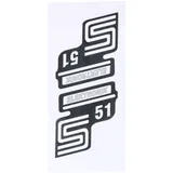 Emblem Logo Schriftzug Set S51 Elektronik Folie / Aufkleber silber für Simson S51 41986