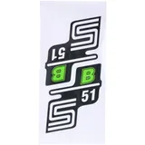 logo set foil / sticker S51 B green for Simson S51 41999