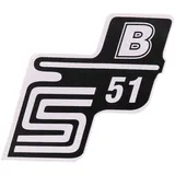 Emblem Logo Schriftzug S51 B Folie / Aufkleber weiß für Simson S51 42001