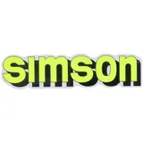 Emblem Logo Schriftzug Folie / Aufkleber Tank neongelb, schwarz für Simson S51 42010