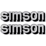 Emblem Logo Schriftzug Folie / Aufkleber Tank silber, schwarz (2 Stück) für Simson S51 42014