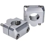 Klemmbock Riser Lenkerklemme Set Doppler 22mm auf 28,6mm silber 42867-SI