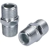 Druckluft-Doppelnippel Set 1/4 Zoll BSPT Außengewinde 2-teilig 43348