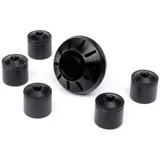 Abdeckkappen Set Radmutter / Felge Ø=35mm Moto Nostra CNC, schwarz glänzend Vespa ET2, ET4, GT, GTL, GTS, GTV, LX, LXV, S, Giler