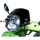 Flyscreen with black brackets -MOTO NOSTRA, w=340mm, h=105mm- Vespa GT, GTL, GTS, GTS Super 125-300cc - black 50673