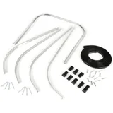 Leg shield beading (incl. compl. floor board stripe set) -BGM ORIGINAL- Vespa PK S, PK S Lusso, PK SS, PK ETS - plastic - silver