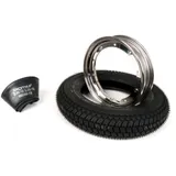 Reifen komplett Set BGM Classic, Vespa 3.50 10 Zoll TT 59P (reinforced) Felge 2.10-10 Edelstahl poliert 51059