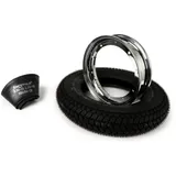 Reifen komplett Set BGM Classic, Vespa 3.50 10 Zoll TT 59P (reinforced) Felge 2.10-10 Chrom 51264