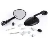Spiegel Set Moto Nostra 1405, Aluminium CNC, Oval, Lenkerenden schwarz matt 51686