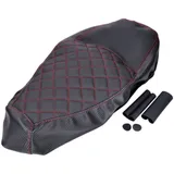 seat cover diamond quilted, black / red, carbon design for NIU NQ1 S 52607 seat cover diamond quilted, black / red, carbon design for NIU NQ1 S 52607